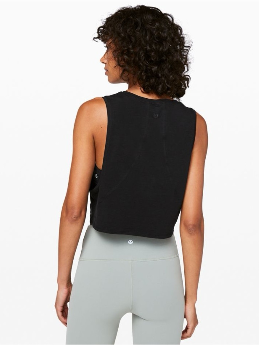 lululemon athletica Black Cropped Muscle Tank crop boxy oversized align